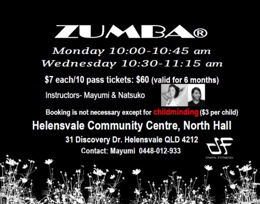 Helensvale ZUMBA Flyer for August 2016