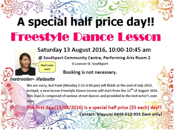 A special half price day for Freestyle Dance Lesson