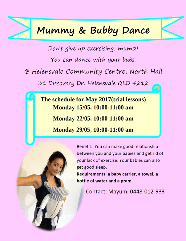 Mummy & Bubby Dance pink flyer